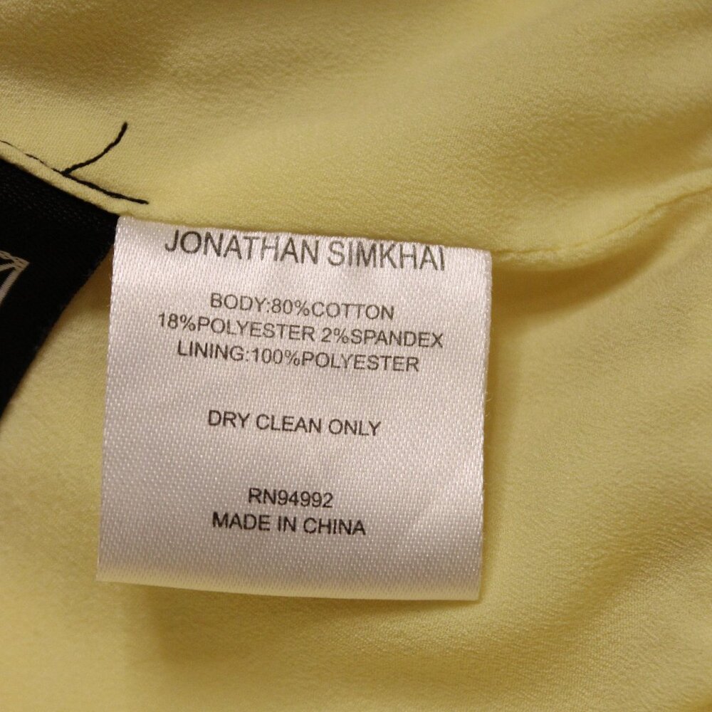 Simkhai Gingham Ruffle V-Neck Yellow Size 10R - Picture 12 of 12